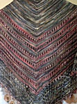 Malabrigo Arroyo Yarn,color chispas knitted shawl