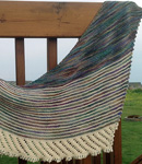 Cameo sideways striped shawl by Paulina Popiolek