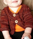 Malabrigo Arroyo Yarn, color marte, baby cardigan pattern