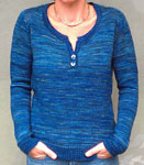 Malabrigo Arroyo Yarn regatta blue knitted pullover