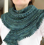 Lacey scarf, Malabrigo Arroyo Yarn, color 855 aquas