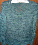 Pullover Sweater,  Malabrigo Arroyo Yarn, color 855 aquas
