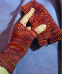 Fingerless gloves, Malabrigo Arroyo Yarn, color 850 archangel