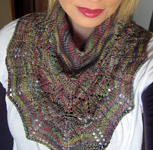 Lace scarf, kerchief; Malabrigo Arroyo Yarn, color 866 arco iris