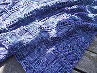 Malabrigo Arroyo Yarn, color 856 azules, knitted shawl