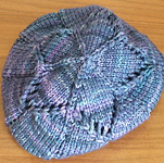 knit beret, hat, cap, Malabrigo Arroyo Yarn, color 856 azules
