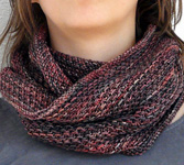 Malabrigo Arroyo Yarn, color 64 chispas, garter stitch scarf