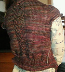 Malabrigo Arroyo Yarn,color chispas knitted cabled sweater vest
