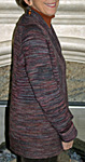 Malabrigo Arroyo Yarn color chispas, knitted seamless cardigan