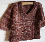 Malabrigo Arroyo Yarn, color 47 coffee toffee, knitted tunic