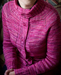 Knitted Jacket, Cardigan, Malabrigo Arroyo Yarn, color 57 english rose