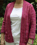 Knit open raglan cardigan; Malabrigo Arroyo Yarn, color 57 english rose