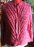 Knitted Jacket, Malabrigo Arroyo Yarn, color 57 english rose