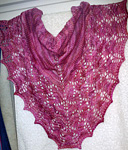 Knitted Lacey scarf, Malabrigo Arroyo Yarn, color 57 english rose