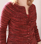 Malabrigo Arroyo Yarn, color 49 Jupiter, knitted pullover, in-the-round