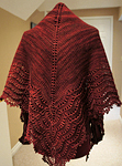 Knitted Lacey Shawl, Knitted Lacey Wrap, Malabrigo Arroyo Yarn, color 49 Jupiter
