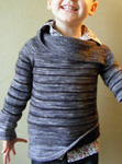 Malabrigo Arroyo Yarn, color 43  plomo, child's pullover sweater