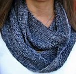 Malabrigo Arroyo Yarn, color 43  plomo, knitted cowl neck scarf