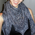 lace shawl, scarf, kerchief; Malabrigo Arroyo Yarn, color 43  plomo
