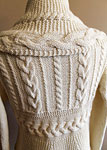 Malabrigo Merino Worsted  color natural knit cabled cardigan sweater