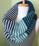 Malabrigo Merino Worsted  color natural knit striped scarf