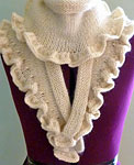 Malabrigo Merino Worsted  color natural knit ruffled scarf