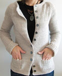 Malabrigo Merino Worsted color pearl knit cardigan sweater