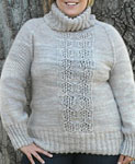 Malabrigo Merino Worsted color pearl knit pullover sweater