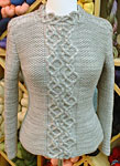 Malabrigo Merino Worsted color pearl knit pullover ruffled sweater