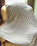 Malabrigo Merino Worsted color pearl knit herringbone blanket