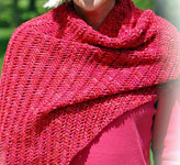 Rectangle handknit wrap/shawl; Malabrigo Silky Merino Yarn color 158 amoroso