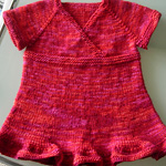 Oriental Lily handknit child's raglan sweater dress free knitting pattern;