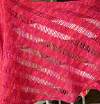Clapotis handknit wrap, shawl; Malabrigo Silky Merino Yarn color 158 amoroso