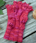 Midsumer Mitts handknit fingerless mittens, gloves; Malabrigo Silky Merino Yarn color 158 amoroso