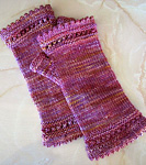 knitted fingerless mittens, gloves; Malabrigo Silky Merino Yarn, color 850 archangel