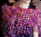 Crocheted scarf, wrap, shawl; Malabrigo Silky Merino Yarn, color 850 archangel