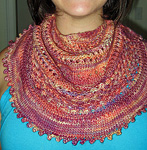 knitted scarf, kerchief; Malabrigo Silky Merino Yarn, color 850 archangel