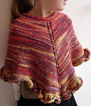 A Very Harlot Knitted poncho free knitting pattern; Malabrigo Silky Merino Yarn, color 850 archangel