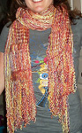knitted fringed scarf; Malabrigo Silky Merino Yarn, color 850 archangel