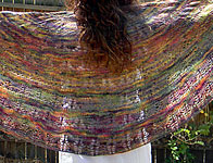 handknit lacey wrap, shawl, scarf;