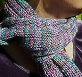 handknit scarf, neck warmer;