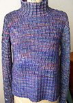 Turtleneck pullover sweater; Malabrigo Silky Merino Yarn, color 436 Atardecer