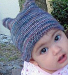 knitted baby hat; Malabrigo Silky Merino Yarn, color 436 Atardecer