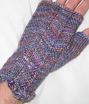 hand knit fingerless glove, mitten;