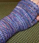 hand knit fingerless glove, mittens;