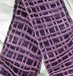 hand knit scarf, neck warmer, kerchief; Malabrigo Silky Merino Yarn color plum blossom & blackberry