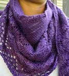 hand knit scarf, neck warmer, kerchief; Malabrigo Silky Merino Yarn color blackberry
