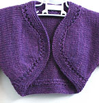 hand knit shrug; Malabrigo Silky Merino Yarn color blackberry