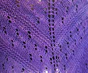 hand knit lace shawl, wrap; Malabrigo Silky Merino Yarn color 421 blackberry