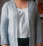 Miss Abigail Gray open cardigan worked from the top down - free knitting pattern